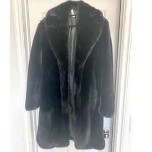 Zara fur coat in black (size M).